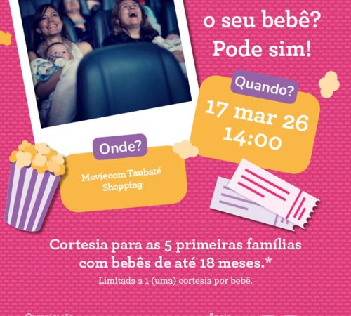 Taubaté Shopping recebe mais uma edição do CineMaterna na próxima terça-feira (17)