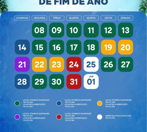 Shopping Pátio Pinda divulga horários de funcionamento especiais para o fim de ano