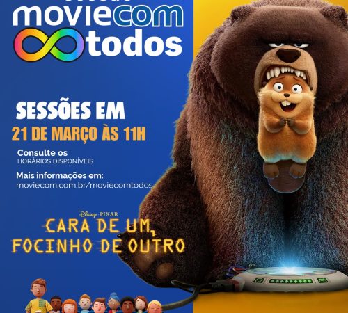 MoviecomTodos traz sessão de cinema adaptada ao Taubaté Shopping neste sábado (21)