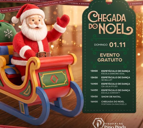 Chegada do Papai Noel abre temporada natalina no Shopping Pátio Pinda